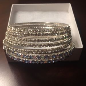 Sparkly bangle bracelets..